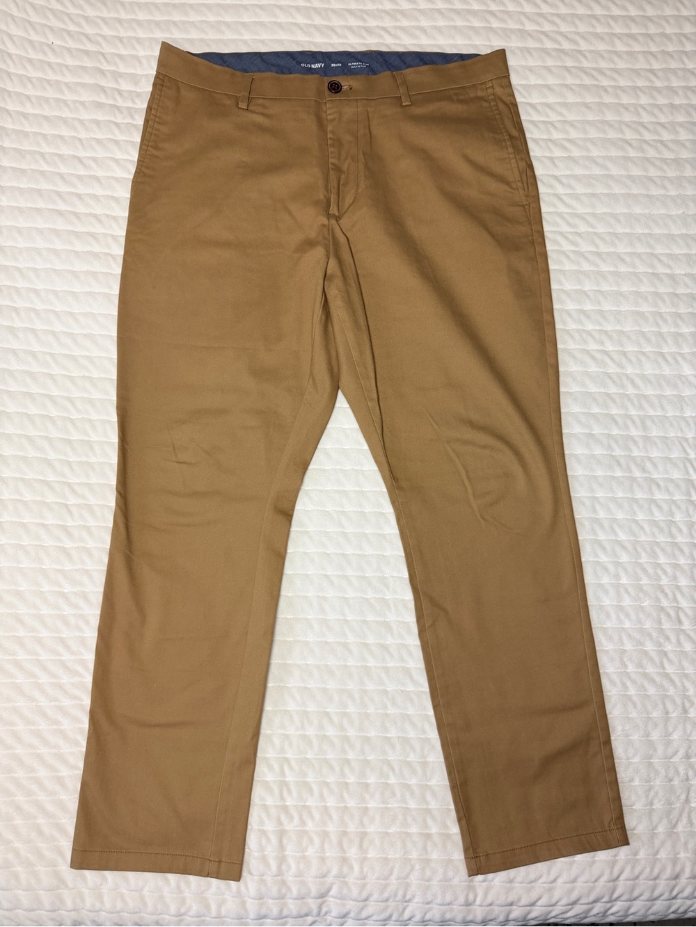 Classic Men's Slim Chino Pants in Khaki Built-in Flex 36x30